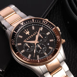 Maserati SFIDA Black Dial Two Tone Steel Strap Watch For Men - R8873640014 Authentic Buy Shop Now
