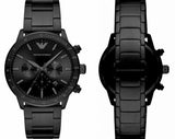 Emporio Armani Mario Chronograph Black Dial Black Steel Strap Watch For Men - AR11242 Authentic Buy Shop Now