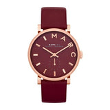 Marc Jacobs Baker Maroon Dial Maroon Leather Strap Watch for Women - MBM1267 Authentic Buy Shop Now