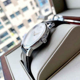 Movado Museum Quartz Silver Dial Black Leather Strap Watch For Men - 2100001 Authentic Buy Shop Now