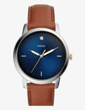 Fossil The Minimalist 3H Blue Dial Brown Leather Strap Watch for Men - FS5499 Authentic Buy Shop Now