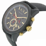 Armani Exchange Outerbanks Chronograph Blue Dial Blue Silicone Strap Watch For Men - AX1335 Authentic Buy Shop Now