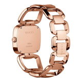 Gucci G Ladies Diamonds Black Dial Rose Gold Steel Strap Watch For Women - YA125512 Authentic Buy Shop Now