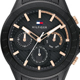 Tommy Hilfiger Aiden Chronograph Black Dial Black Steel Strap Watch For Men - 1791858 Authentic Buy Shop Now