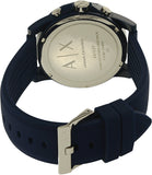 Armani Exchange Outerbanks Chronograph Blue Dial Blue Silicone Strap Watch For Men - AX1327 Authentic Buy Shop Now