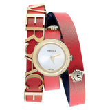 Versace V-Flare Quartz Silver Dial Red Leather Strap Watch for Women - VEBN00418 Authentic Buy Shop Now