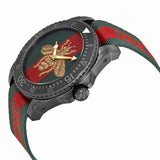 Gucci Dive Green & Red Dial Green & Red Nylon Strap Watch For Men - YA136216 Authentic Buy Shop Now