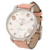 Coach Tatum White Dial Pink Leather Strap Watch For Women - 14502799 Authentic Buy Shop Now