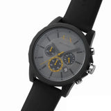 Armani Exchange Outerbanks Chronograph Grey Dial Grey Silicone Strap Watch For Men - AX7123 Authentic Buy Shop Now