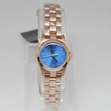 Marc Jacobs Henry Dinky Blue Dial Rose Gold Steel Strap Watch for Women - MBM3204 Authentic Buy Shop Now