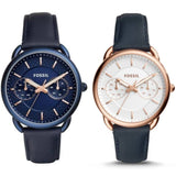 Fossil Tailor White Dial Blue Leather Strap Watch for Women - ES4260 Authentic Buy Shop Now