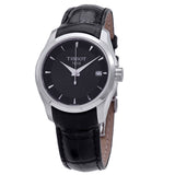 Tissot T Trend Couturier Black Dial Black Leather Strap Watch For Women - T035.210.16.051.00 Authentic Buy Shop Now