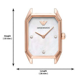 Emporio Armani Gioia Quartz Mother of Pearl Dial Black Leather Strap Watch For Women - AR11390 Authentic Buy Shop Now