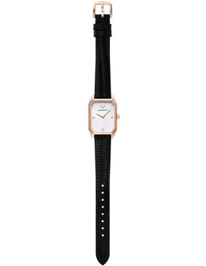 Emporio Armani Gioia Quartz Mother of Pearl Dial Black Leather Strap Watch For Women - AR11390 Authentic Buy Shop Now