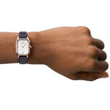 Emporio Armani Gianni T Bar Quartz Mother of Pearl Dial Blue Leather Strap Watch For Women - AR11466 Authentic Buy Shop Now