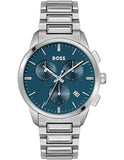 Hugo Boss Dapper Chronograph Blue Dial Silver Steel Strap Watch For Men - 1513927 Authentic Buy Shop Now