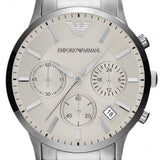 Emporio Armani Renato Chronograph Cream Dial Silver Steel Strap Watch For Men - AR2458 Authentic Buy Shop Now