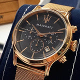 Maserati Epoca Black Dial Gold Mesh Bracelet Watch For Men - R8873618005 Authentic Buy Shop Now