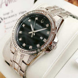 Bulova Crystal Collection Black Dial Silver Steel Strap Watch for Men - 96K104 Authentic Buy Shop Now