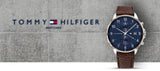 Tommy Hilfiger West Chronograph Blue Dial Brown Leather Strap Watch For Men - 1791712 Authentic Buy Shop Now