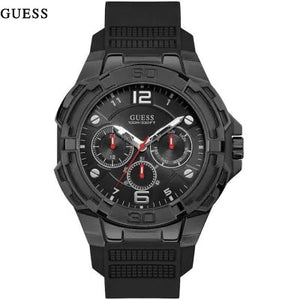 Guess Genesis Quartz Black Dial Black Silicone Strap Watch For Men - W1254G2 Authentic Buy Shop Now