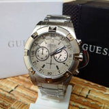 Guess Jolt Chronograph Grey Dial Silver Steel Strap Watch for Men - W0377G1 Authentic Buy Shop Now
