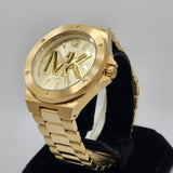 Michael Kors Lennox Three-Hand Quartz Gold Dial Gold Steel Strap Watch For Men - MK8939 Authentic Buy Shop Now
