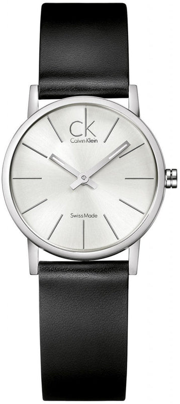 Calvin Klein Post Minimal Silver Dial Black Leather Strap Watch for Men - K7622185 Authentic Buy Shop Now