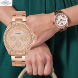 Fossil Cecile Rose Gold Dial Rose Gold Steel Strap Watch for Women - AM4483 Authentic Buy Shop Now