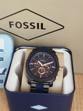 Fossil Machine Chronograph Black Dial Two Tone Steel Strap Watch for Men - FS5164 Authentic Buy Shop Now