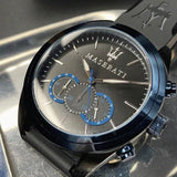 Maserati Traguardo Sports Blue Dial Black Rubber Strap Watch For Men - R8871612006 Authentic Buy Shop Now
