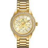 Bulova Multi Function Gold Dial Gold Steel Strap Watch for Women - 97N102 Authentic Buy Shop Now