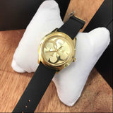 Guess G Twist Gold Dial Black Leather Strap Watch for Women - W0911L3 Authentic Buy Shop Now