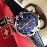 Tissot PRC 200 Chronograph Blue Dial Blue Leather Strap Watch For Men - T055.417.16.047.00 Authentic Buy Shop Now