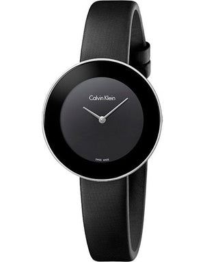Calvin Klein Chic Black Dial Black Leather Strap Watch for Women - K7N23CB1 Authentic Buy Shop Now
