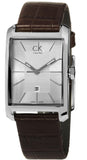 Calvin Klein Window Silver Dial Brown Leather Strap Watch for Women - K2M23126 Authentic Buy Shop Now