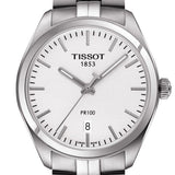 Tissot PR 100 Quartz White Dial Silver Steel Strap Watch For Women - T101.410.11.031.00 Authentic Buy Shop Now