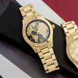 Michael Kors Layton Pave Blue Dial Gold Steel Strap Watch for Women - MK6243 Authentic Buy Shop Now