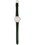 Emporio Armani Pro Planet Analog Silver Dial Green Leather Strap Watch For Women - AR11517 Authentic Buy Shop Now