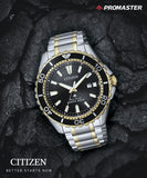 Citizen Eco Drive Promaster Diver Black Dial Two Tone Steel Strap Watch For Men - BN0194-57E Authentic Buy Shop Now