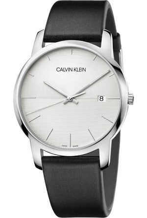 Calvin Klein City White Dial Black Leather Strap Watch for Men - K2G2G1CD Authentic Buy Shop Now