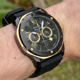 Bulova Marine Star Chronograph Black Dial Black Rubber Strap Watch for Men - 98B278 Authentic Buy Shop Now