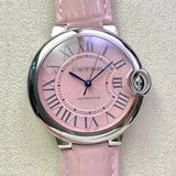 Cartier Ballon Bleu De Cartier Pink Dial Pink Leather Strap Watch for Women - WSBB0007 Authentic Buy Shop Now