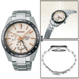 Seiko Presage Sharp Edged Series Automatic GMT Champagne Dial Silver Steel Strap Watch For Men - SPB273J1 Authentic Buy Shop Now