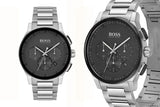 Hugo Boss Peak Black Dial Silver Steel Strap Watch for Men - 1513762 Authentic Buy Shop Now
