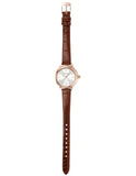 Emporio Armani Mia Quartz Silver Dial Brown Leather Strap Watch For Women - AR11525 Authentic Buy Shop Now