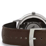 Emporio Armani Renato Quartz Silver Dial Brown Leather Strap Watch For Men - AR11185 Authentic Buy Shop Now