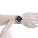 Hugo Boss Aeroliner Chronograph Quartz Black Dial Silver Steel Strap Watch For Men - HB1512446 Authentic Buy Shop Now