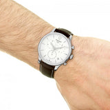 Tissot T Classic Tradition Chronograph White Dial Brown Leather Strap Watch For Men - T063.617.16.037.00 Authentic Buy Shop Now