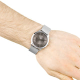 Calvin Klein Minimal Grey Dial Silver Mesh Bracelet Watch for Men - K3M21124 Authentic Buy Shop Now